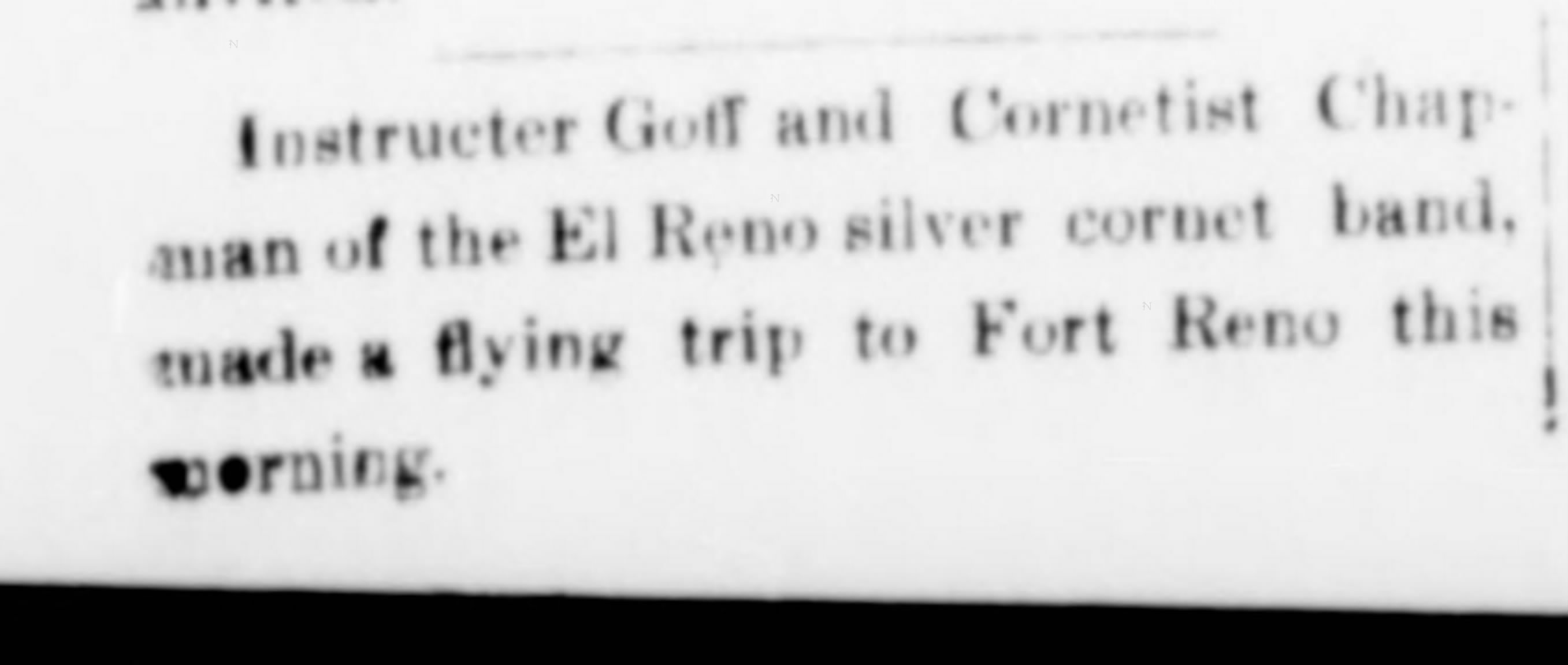 Newspaper clipping from El Reno Evening Star, June 23, 1896, page 3, documenting El Reno Silver Cornet Band.