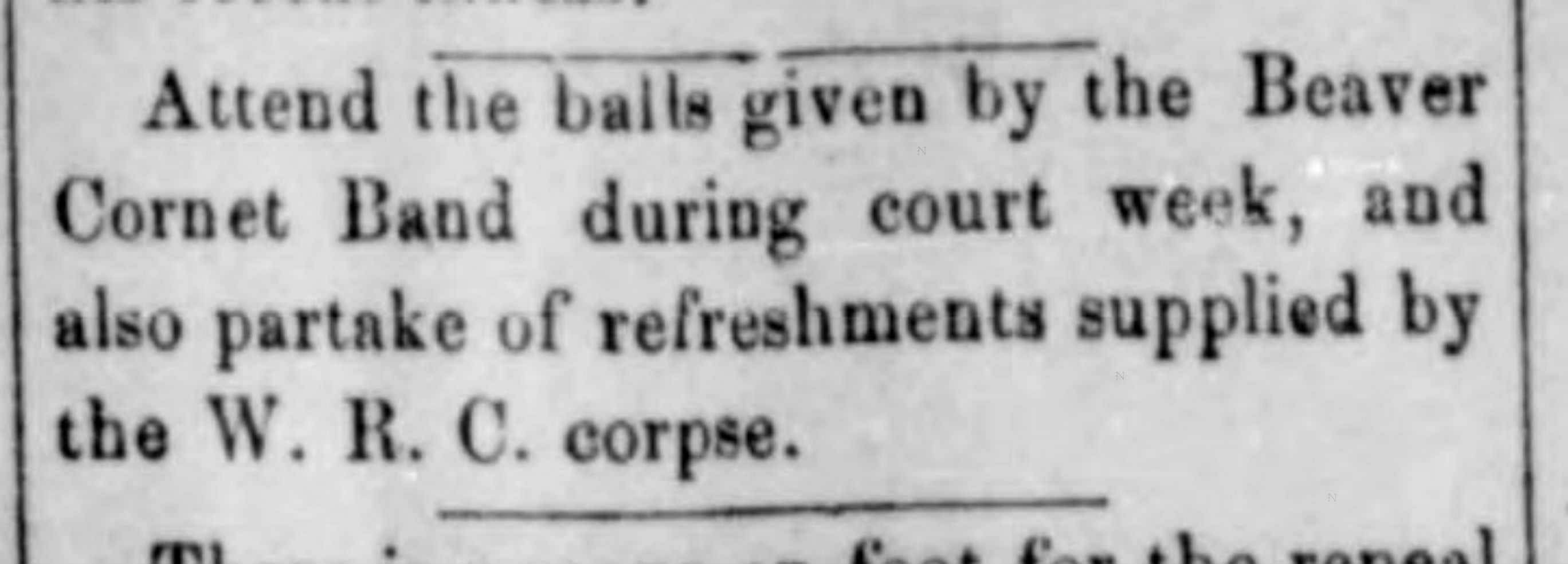 Newspaper clipping from The Herald Democrat, May 3, 1894, page 3, documenting Beaver Cornet Band.