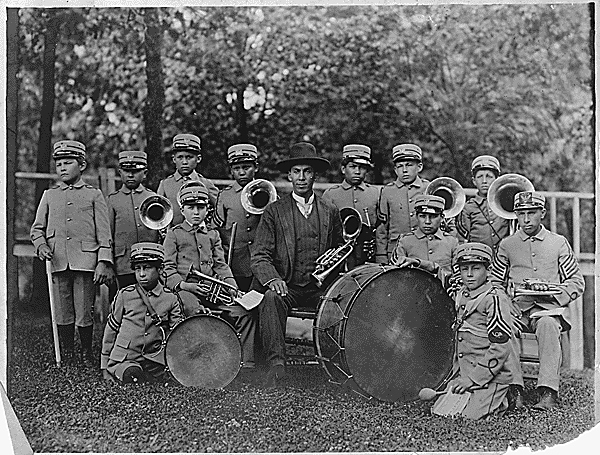 Historical photograph: [Children's Marching Band]